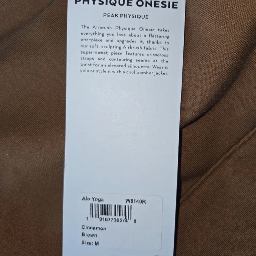 NWT Alo yoga Airbrush Physique Onesie cinnamon brown M